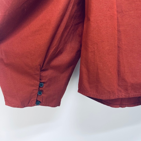 Levi’s Women’s Ellora Fired Brick Puff Sleeve Button Up Blouse Brown Size L - Picture 11 of 12